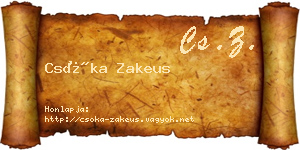 Csóka Zakeus névjegykártya